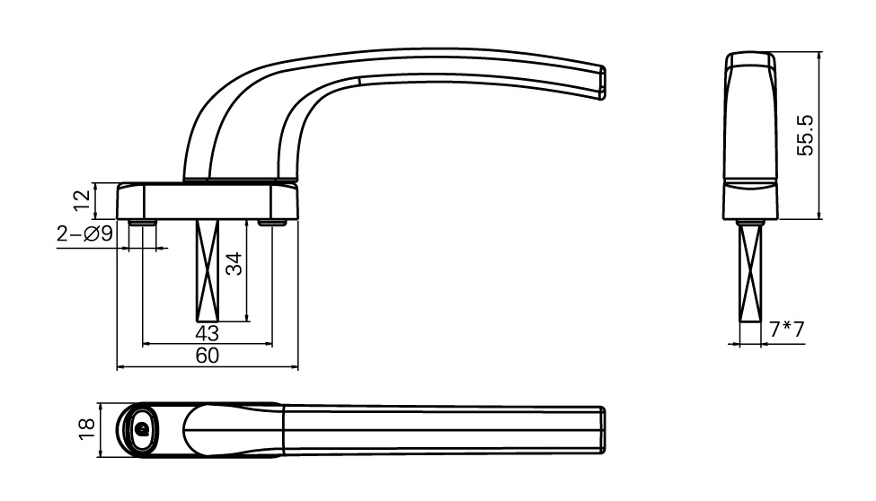 CZ11方軸執手 CZ11方軸執手