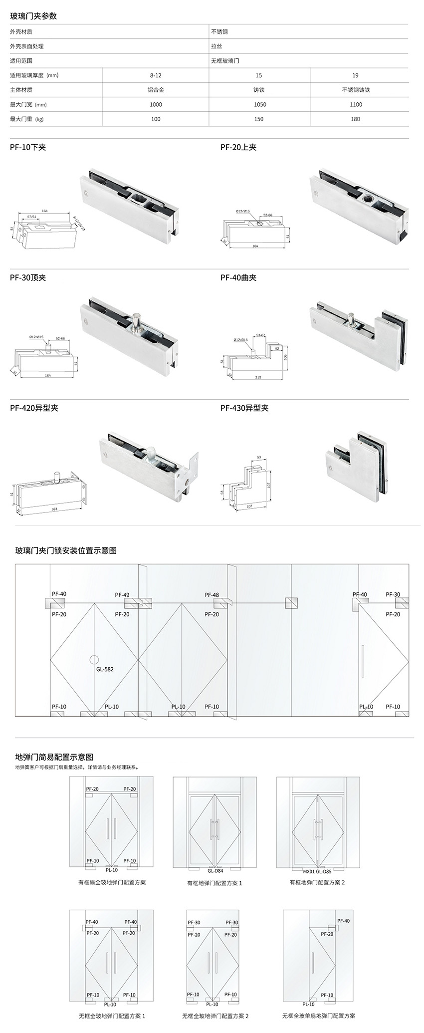玻璃門夾 玻璃門夾